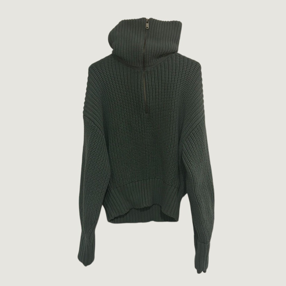 Athleta Alder Sweater Deep Ocean Teal Green Size XL (0276) Heavy Fabric